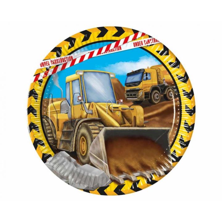 Party Plates Construction 8pcs