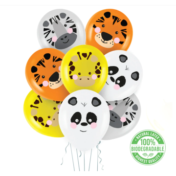 Wild Animals Balloons mix, 8pcs, 30cm.