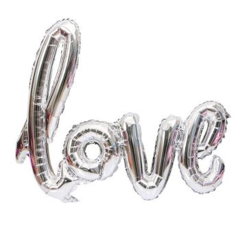 Silver foil  banner ''love''70x100cm.