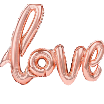Rose gold foil  banner ''love'' 70x100cm.