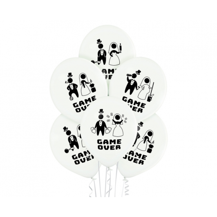 Latex balloons ''Game Over'' 6pcs, 30cm