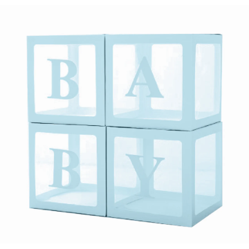 Blue boxes ''Baby'' for balloons 4pcs.