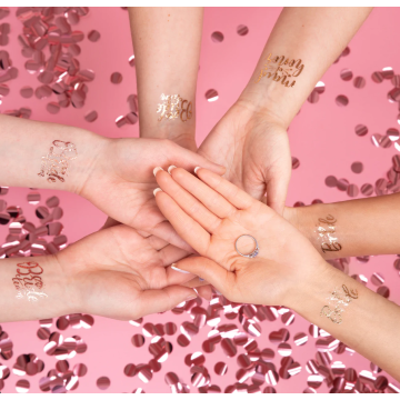 Bride to be tattoos 13pcs, rose gold.