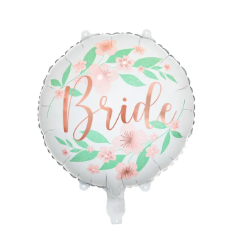 Foil Balloon ''Bride '' with flowers 45cm.