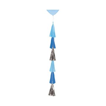 Balloon Tail With Tassels Blu 70 cm.