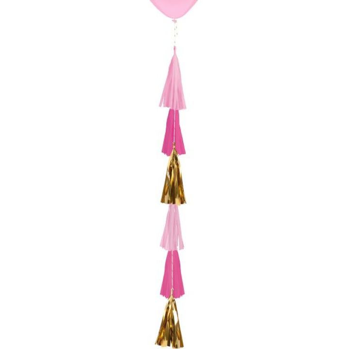 Balloon Tail With Tassels Pink 70 cm.