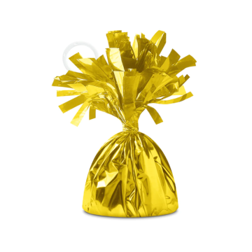 Gold balloon weight.