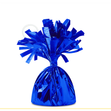 Blue balloon weight.