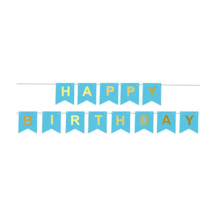 Μπανερ σιελ με χρυσα γραμματα ''Happy Birthday''  15 x 175 εκ.