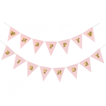 Birthday Banner Piink For Girl 300cm.