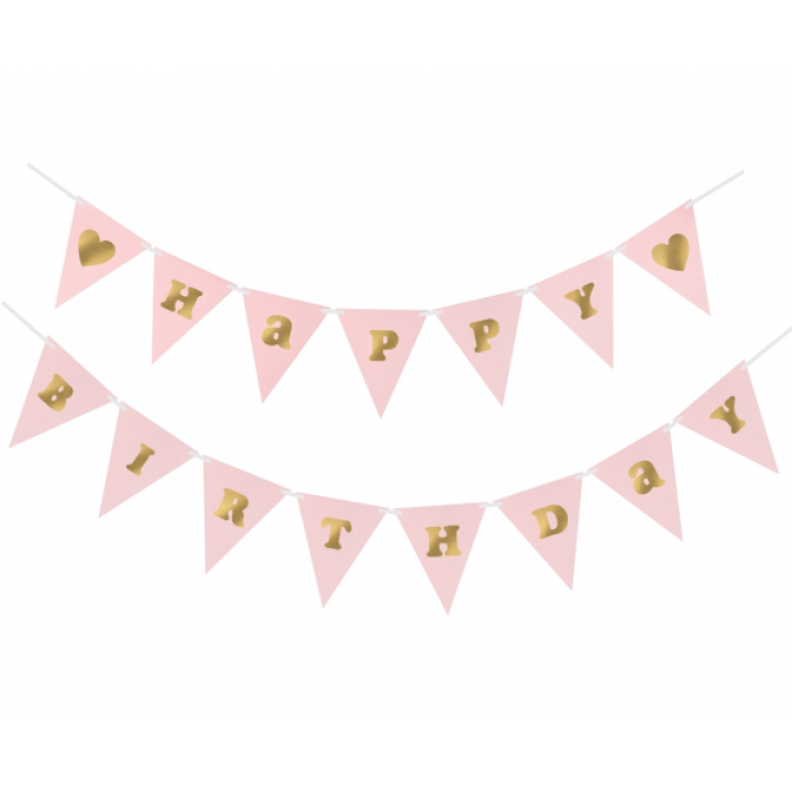 Birthday Banner Piink For Girl 300cm.