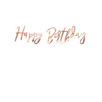 Rose Gold birthday banner 16.5 x 62cm.
