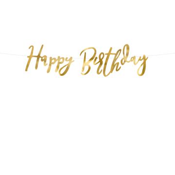 Gold birthday banner 16.5 x 62cm.