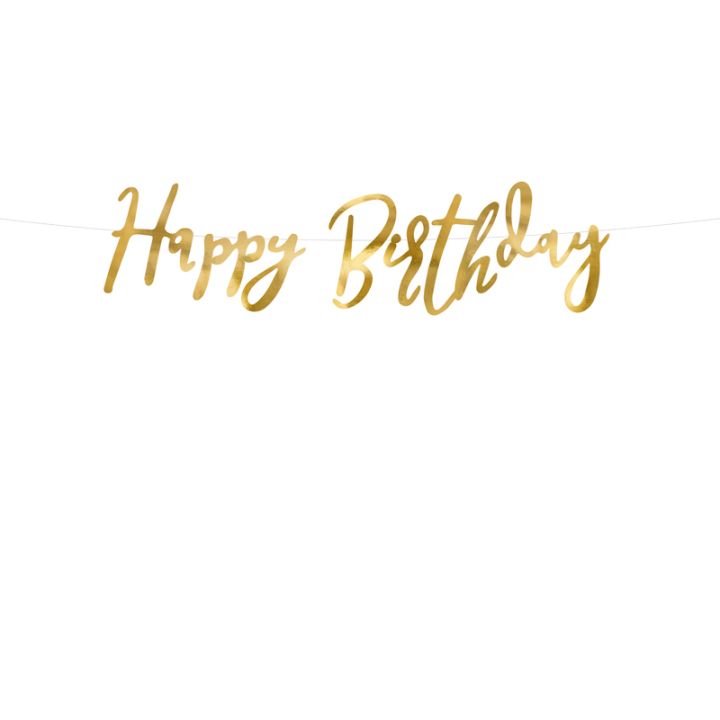 Gold birthday banner 16.5 x 62cm.
