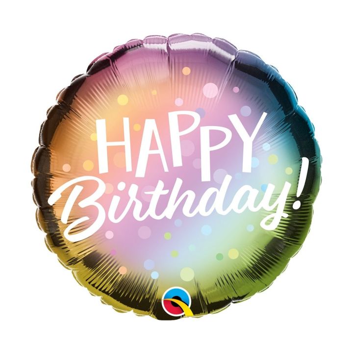Foil balloon ''Happy Birthday'' metallic ombre 46cm.