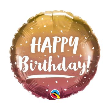 Foil balloon ''Happy Birthday'' rose gold ombre 46cm.