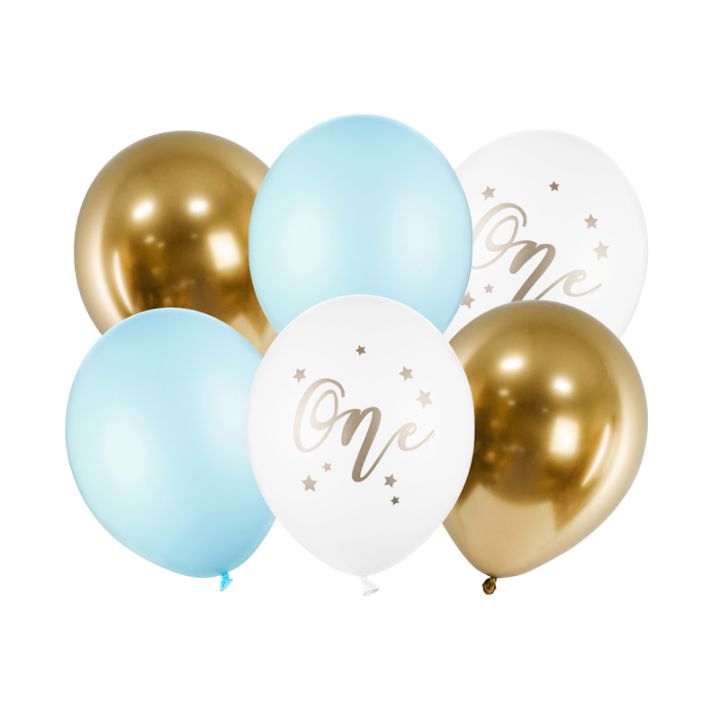 Balloon set 1st birthday boy, 30cm. 6pcs