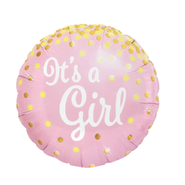 Foil Balloon It's a Girl Dots 45cm