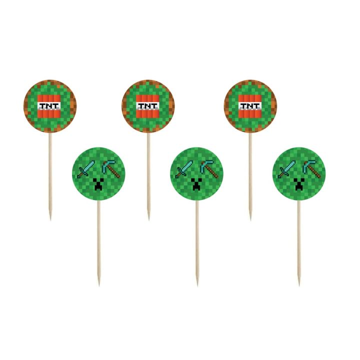Cake Topper Minecraft 6pcs.