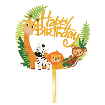Cake topper ''happy birthday'' jungle animals. Cake topper ''happy birthday'' jungle animals.