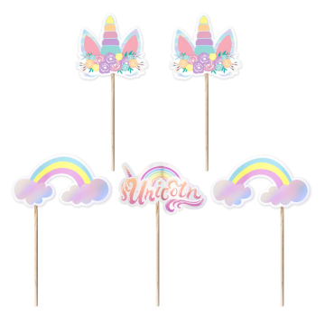 Cake toppers unicorn 5pcs.