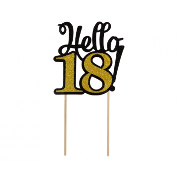 Cake topper ''Hello 18''.