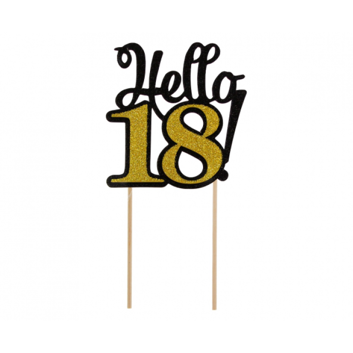 Cake topper ''Hello 18''.