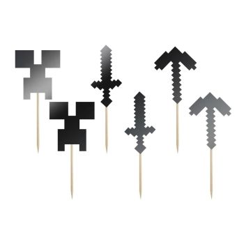 Cake Topper Minecraft Pixels.