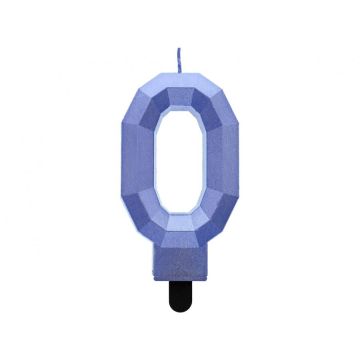 Blue Birthday Candle Number ''0''.