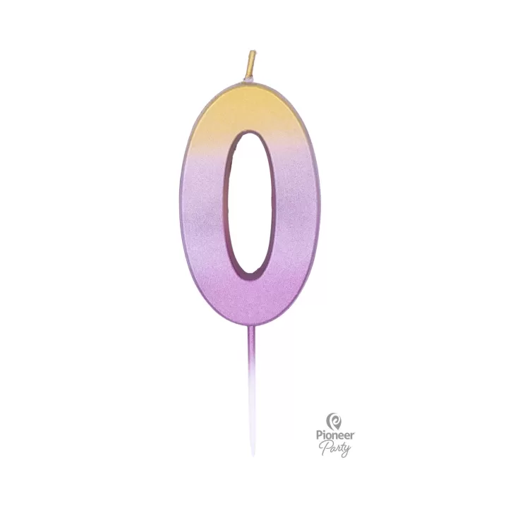 Ombre Rose Gold Candle Number ''0''.