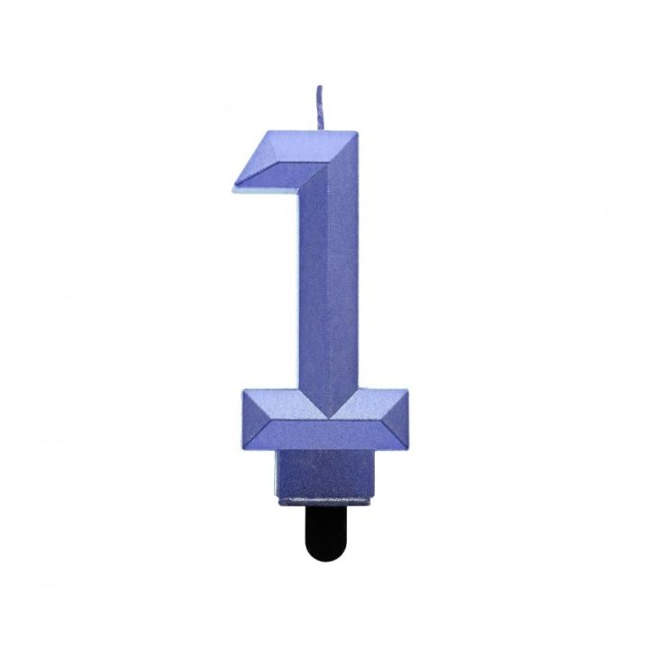 Blue Birthday Candle Number ''1''.