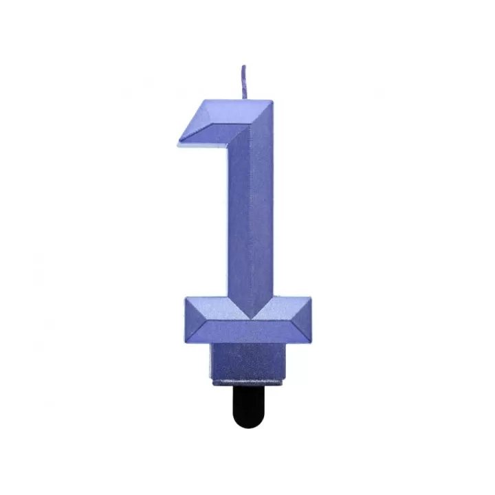 Blue Birthday Candle Number ''1''.