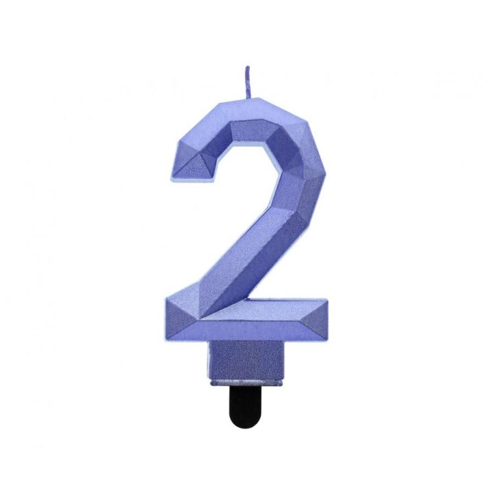 Blue Birthday Candle Number ''2''.