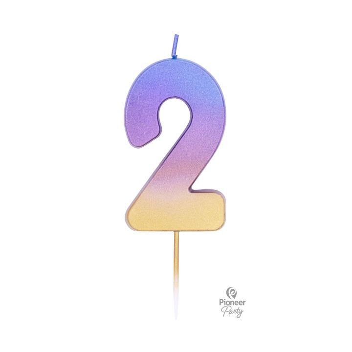 Ombre Rainbow Candle Number ''2''.