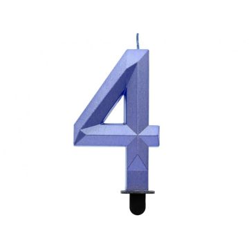 Blue Birthday Candle Number ''4''.