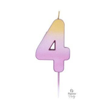 Ombre Rose Gold Candle Number ''4''.