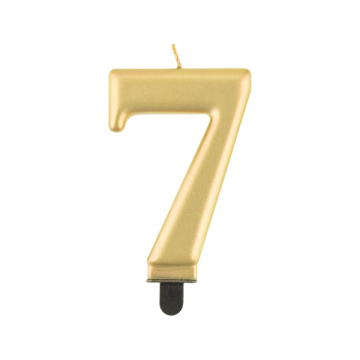 Birthday Candle Digit ''7''Metallic Gold. 8cm.