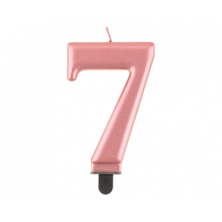 Birthday Candle Digit ''7''Rose Gold. 8cm.