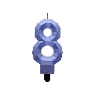 Blue Birthday Candle Number ''8''.