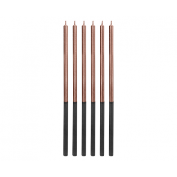  Birthday Candles Rose Gold Metallic, 15cm 6pcs.