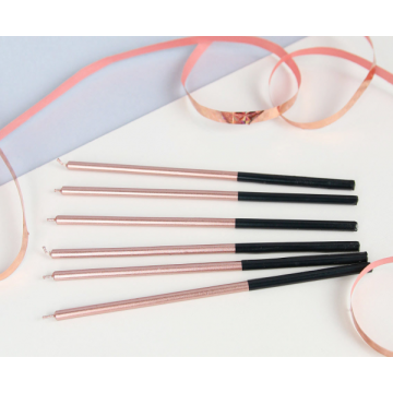  Birthday Candles Rose Gold Metallic, 15cm 6pcs.