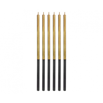  Birthday Candles Gold Metallic, 15cm 6pcs.