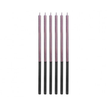  Birthday Candles Lilac Metallic, 15cm 6pcs.