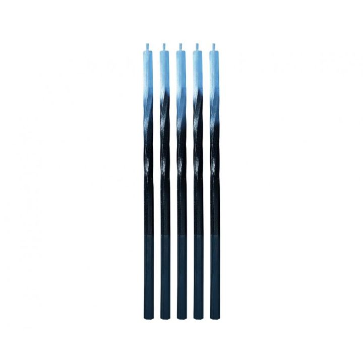 Candles Blue Black Ombre 5pcs.