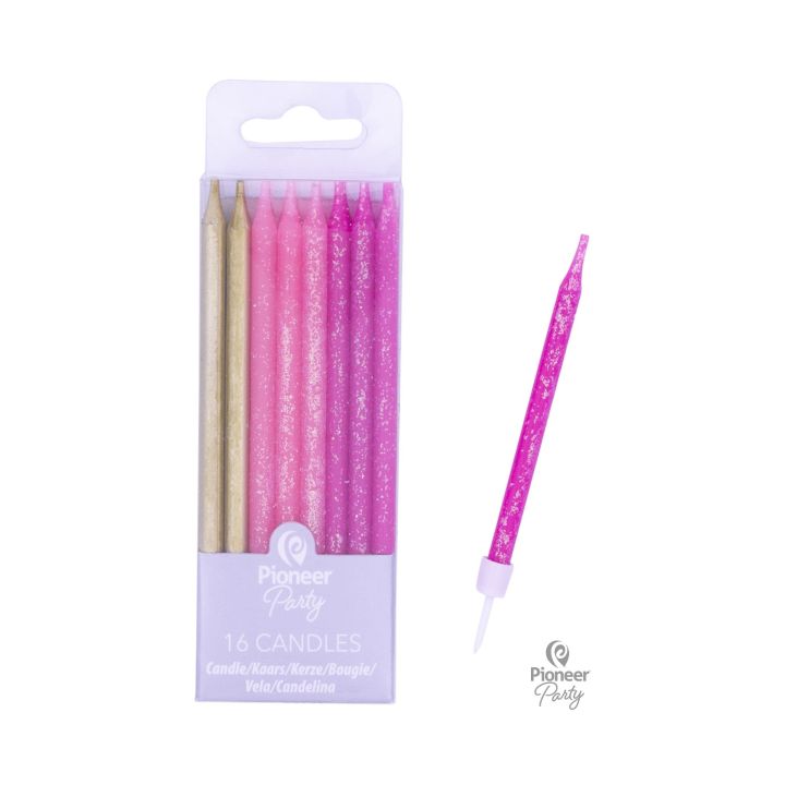 Candles Pink and Gold 16pcs.