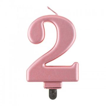 Birthday Candle Digit ''2''Rose Gold. 8cm.