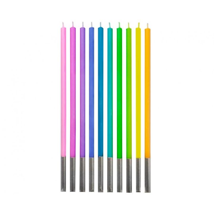 Birthday Candles Pastel Colours 10pcs