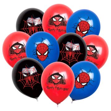 Spiderman Balloons 5pcs 3 Colours