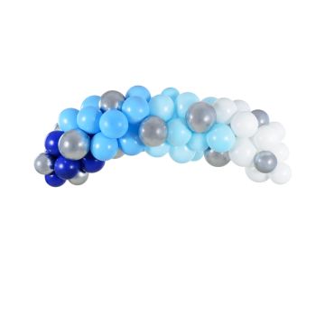 Balloon Garlan DIY, 2 Meters, Blue, White, Silver, Light blue