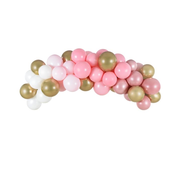 Balloon Garlan DIY, 2 Meters, Pink, Gold, White